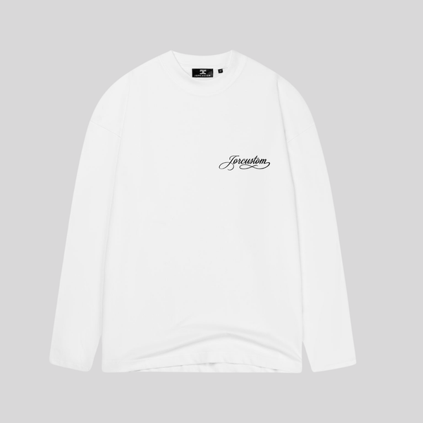 HANDSCRIPT LONGSLEEVE WHITE JORCUSTOM