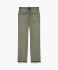 OPEN HEM DENIM WASHED GREEN