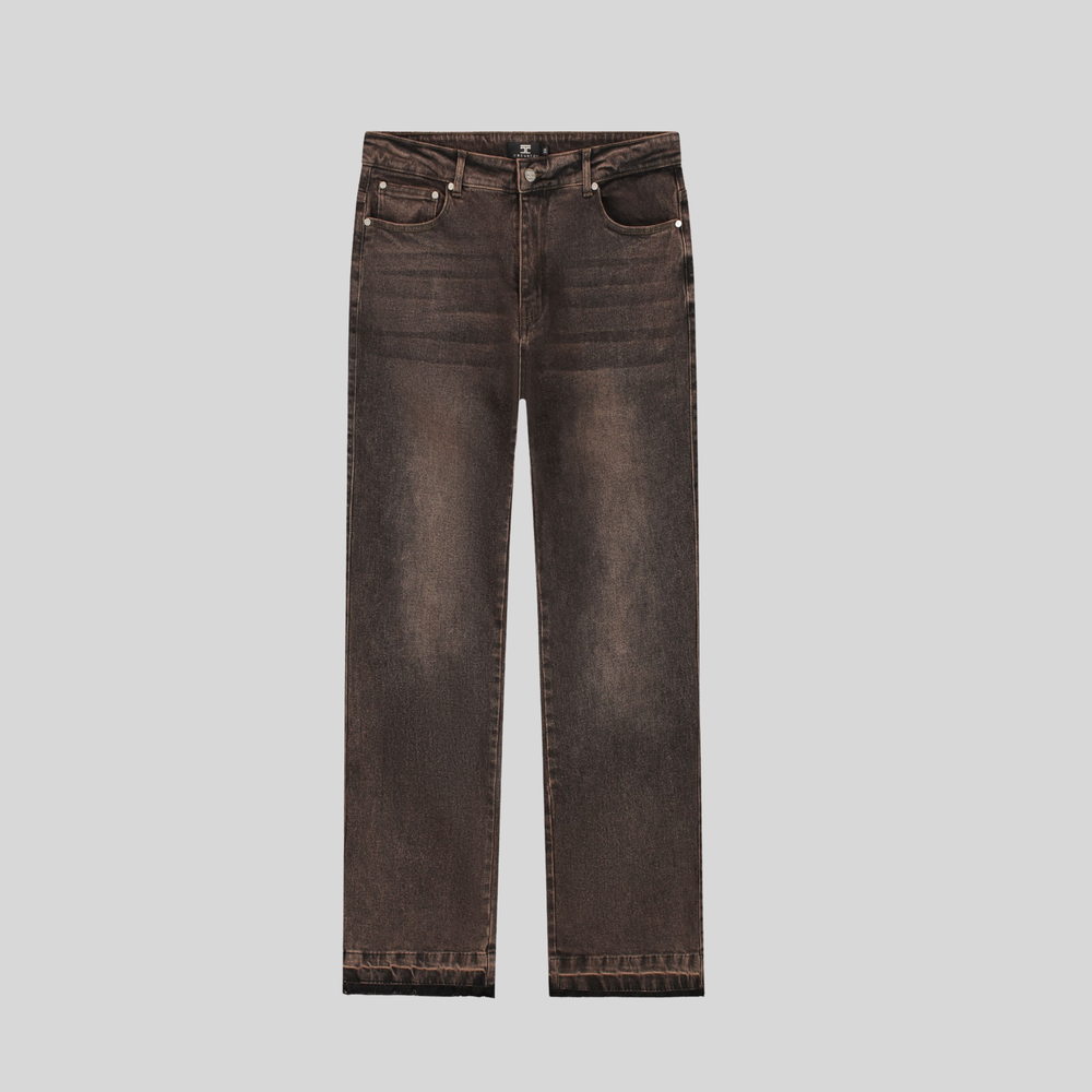 OPEN HEM DENIM BROWN